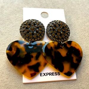 Express Tortoise Statement Earrings NWT